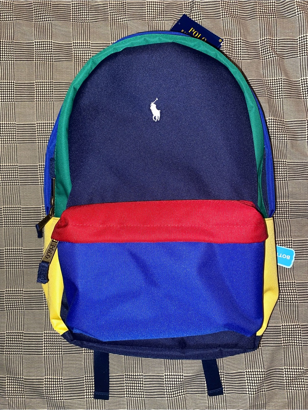 Polo by Ralph Lauren Navy, Blue, Red & Yellow Colorblock Backpack